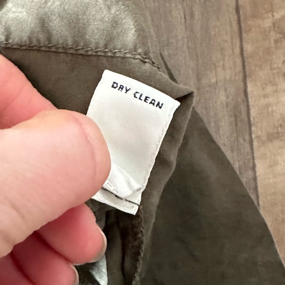 Banana Republic silk blend olive green empire waist button front dress - Picture 15 of 15